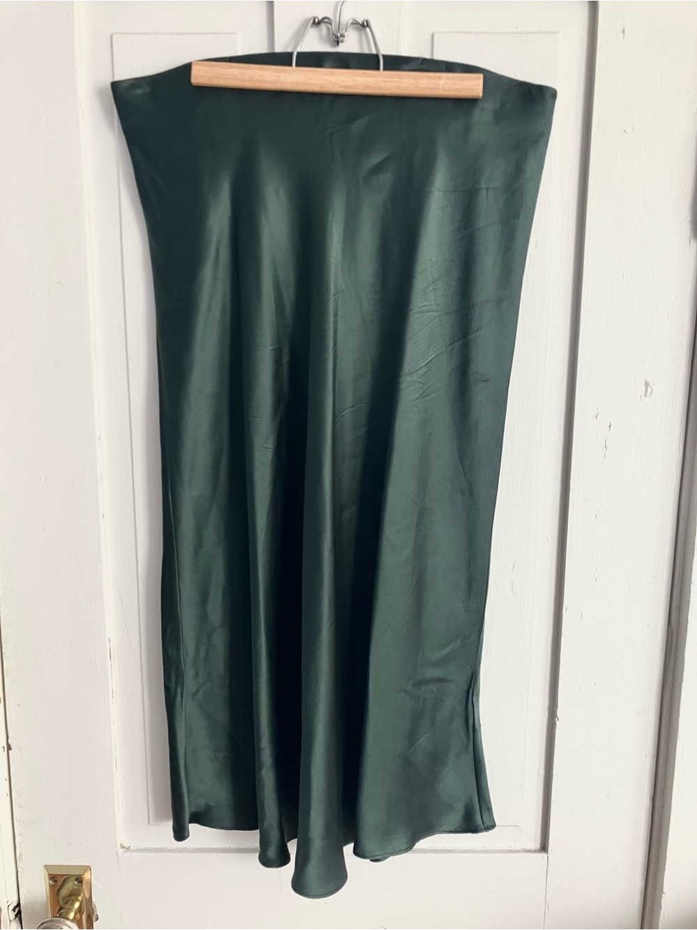 Quince Washable Silk Midi Skirt, XL Forest Green - Picture 5 of 9